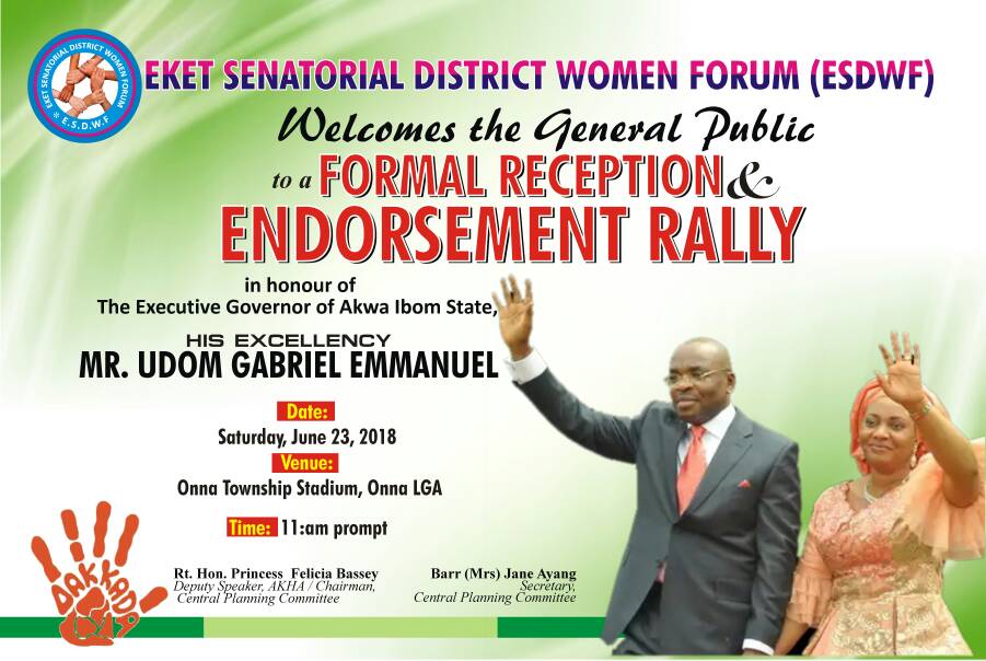 EKET SENATORIAL DISTRICT WOMEN HOLD  ENDORSEMENT RALLY FOR GOV. EMMANUEL 